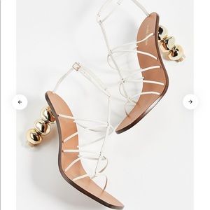 SOLD!! Cult Gaia Pierta Sandals White Gold 38 $428